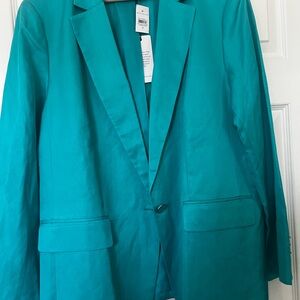Ann Taylor Turquoise Silk Blend Jacket